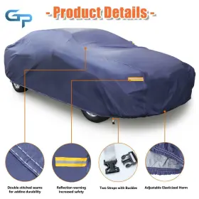 Gre53340 Greatparts Waterproof Car Cover All Weather Protection For Sedan Blue Breathable 15-16ft