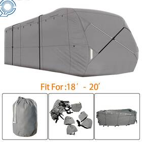 Happy19star Hp81483 Waterproof Anti-uv Travel Trailer Rv Cover For 18ft-33ft Camper Non-woven Fabric