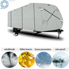 Hp81486 Happy19star Waterproof Camper Travel Trailer Cover 4-ply For 20ft-22ft Rv