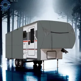 Hp81504 Happy19star 4-ply Waterproof 5th Wheel Rv Motorhome Camper Storage Cover Gray 29ft-33ft Ft