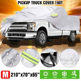 Hhengyisoul Hy004196-m Pickup Truck Cover Silver With Reflective Strip Waterproof Protection Universal