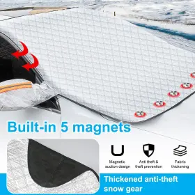 9070886 Htwon Xxl Winter Magnetic Car Windshield Snow Uv Cover Front Ice Frost Guard Protector