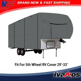 Ivamos Iatv71680v Easy Setup 5th Wheel Rv Covers Windproof Fits 26ft-29ft Motorhome With 2 Assist Poles