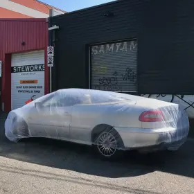 Jlma7120 Johnny Law Motors 2 Pack Clear Plastic Temporary Universal Disposable Car Cover Rain Dust Garage