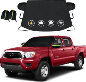 Joroamp Fxz-black-74x43 Car Windshield Cover For Ice And Snow Side Mirrors- 74 X 43 Inches