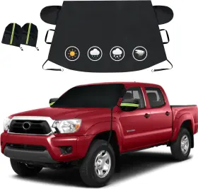 Joroamp Fxz-black-74x43 Car Windshield Cover For Ice And Snow Side Mirrors- 74 X 43 Inches
