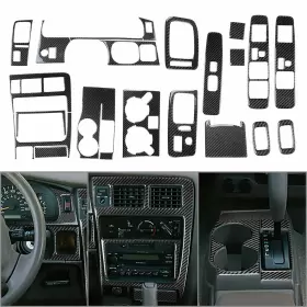 Kabusikikaisya-kawa 550714544463 Full Interior Cover Trim Set Kit Carbon Fiber Black For Toyota Tacoma 01-04 Lhd