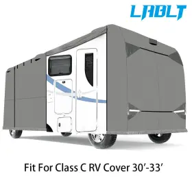 Om244566oc Lablt For 30ft-43ft Camper Class A Rv Cover Gray Water-proof Snow-proof Anti-uv