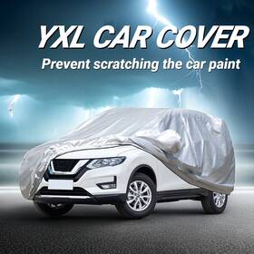 Labwork Law63990 Car Cover Yxl All Weather Protection Waterproof Outdoor Breathable Gray