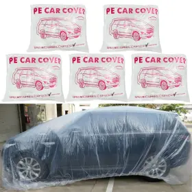 C-1290-5pc-ll Lulika 5 Packs Disposable Car Cover Clear Plastic Universal Rain Du