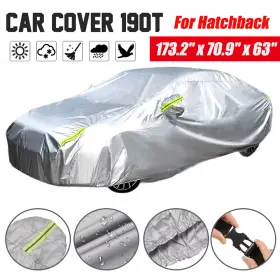 Hy004454-l Mag 173x71x 63 Inch Car Cover Silver Uv Snow Dust Rain Resistant Protector For Hatchback
