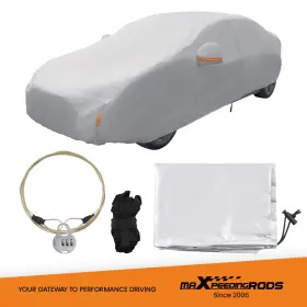 Bzwj8n Maxpeedingrods Gray Heavy Duty Outdoor Full Car Cover Waterproof Protect Fit 15-16ft Auto Sedan