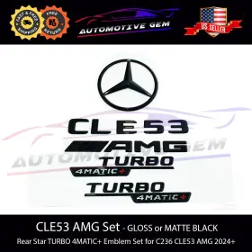 Cle53 Mercedes-benz 099 810 85 00 Coupe Amg Turbo 4matic Rear Star Emblem Black Badge Set C236