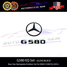 A4658170100 Mercedes-benz G580 4matic Eq Rear Star Emblem Black Badge Combo Set For W463 W465