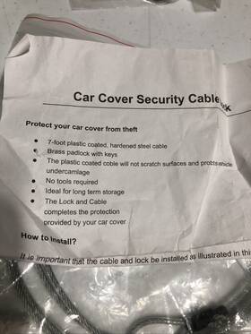 Mid America Motorworks 100873 New Car Cover Cable And Lock Steel Tamper-proof Anti-theft
