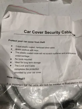 100873 Mid America Motorworks New Car Cover Cable And Lock Steel Tamper-proof Anti-theft