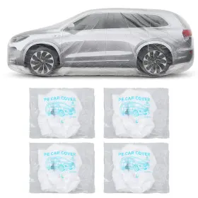 4219hptq2487 Molain 6 Pack Disposable Car Covers Waterproof Plastic For Outdoor Weather Protection