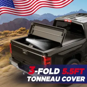 2025m32103v0722 Mostmotor 5.5ft Soft Truck Bed Tonneau Cover 4-fold/ 3-fold For 2009-14 Ford F150 Fx2