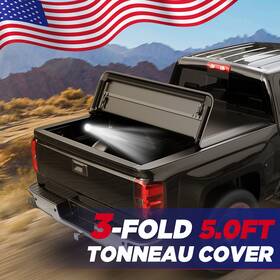 Mostmotor 2025m32107v0418 5ft 3-fold / Roll Up Soft Tonneau Cover Truck Bed For 2019-2025 Ford Ranger