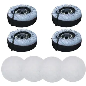 Ms175896v Moto-save Car Cover 4pcs New With Handheld Tyre Cases Bags For Gray 420d And Black 600d