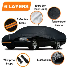 Motorhome2018 711006671483 Heavy Duty 6 Layer Car Cover Custom Fit Chevy Impala 1994-1996 Outdoor Indoor
