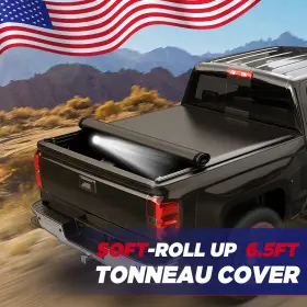 2023m32404v1122 Motormost 6.5ft 4-fold/roll Up Soft Truck Bed Tonneau Cover For 2014-21 Toyota Tundra 5.7l