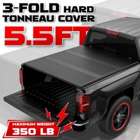 Motorstarship 620m042141p620 5ft5 Inch 5.5ft 3-fold Frp Hard Bed Tonneau Cover For Ford F-150 F150 15-26 350lb