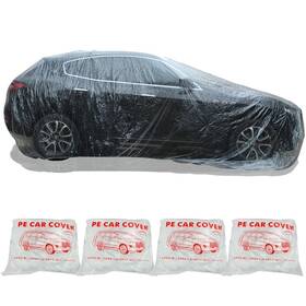 Moujehom 4pcs-l 4 Packs Universal Disposable Car Covers - Clear Plastic Rain Dust Protection