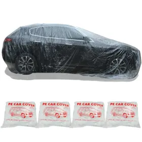4pcs-l Moujehom 4 Packs Universal Disposable Car Covers - Clear Plastic Rain Dust Protection