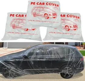 A-ycxcy-3pc-l Moujehom Disposable Car Cover 3 Pack Clear Plastic 3pc L 12ft 22ft