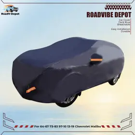 29304 Munirater For 64-67 73-83 97-10 13-19 Chevrolet Malibu Compatiab Blue Car Cover Breathable