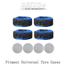 Btp283359p Munirater Oxford Cloth Tyre Cases 4pcs Blue With Black Handle 600d New Fitment Universal