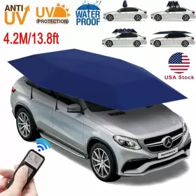 Mynew 679874146383 Automatic Car Tent Cover Portable Folded Auto Umbrella Uv Sun Protection Remote