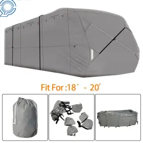 624703 Netuera Non-woven Fabric Travel Trailer Rv Cover Waterproof Anti-uv For 18ft-33ft Camper