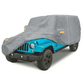 North East Harbor 698056999814 Waterproof Fabric Gray Car Cover For Jeep Wrangler 2-door Models 1976-2022