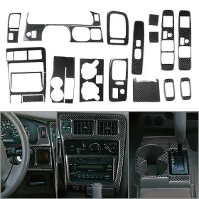 Oginodaisukeusa 550721206255 Full Interior Cover Trim Set Kit For Toyota Tacoma 01-04 Carbon Fiber Black Lhd