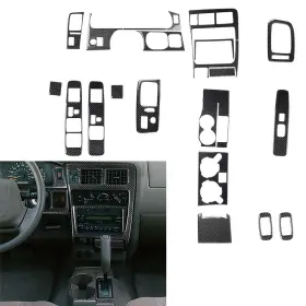 Oginodaisukeusa 550733769724 Full Interior Cover Trim Set Kit For Toyota Tacoma 01-04 Carbon Fiber Black Lhd