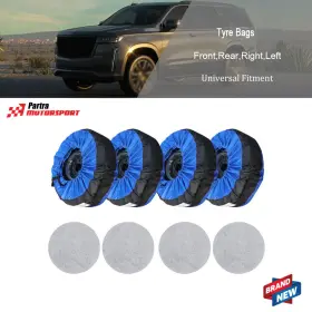 Pt136794a Partra Universal Fitment Package Of 4 Blue With Black Handle 600d Tyre Cases And Bags