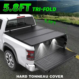 X1m42501x Polpearts 5.8ft Hard Tonneau Cover 3-fold/ 4-fold For 2017-2023 Nissan Titan Truck Bed
