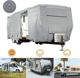 Cj48410-17 Racingcarpartshome Travel Trailer Rv Cover 18ft-39ft Waterproof Windproof Anti-uv Camper