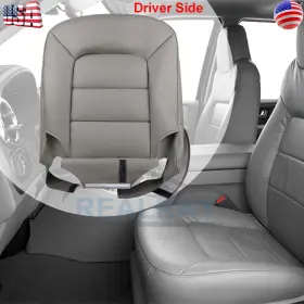 Realray 710422251385 For 2003-2006 Ford Expedition Driver Bottom Leather Replacement Seat Cover Gray