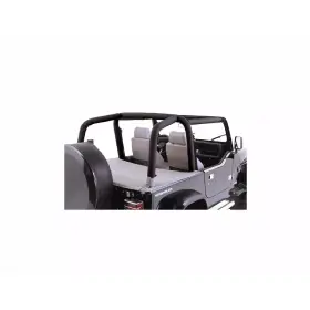 13612.15 Rugged Ridge Black Denim Fabric Full Roll Bar Cover Kit For 97-02 Wrangler Tj