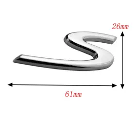 St95 Ry Autostore 1x S Letter Rear Trunk Badge Emblem Sticker For Porsche Cayenne Panamera 911 Etc