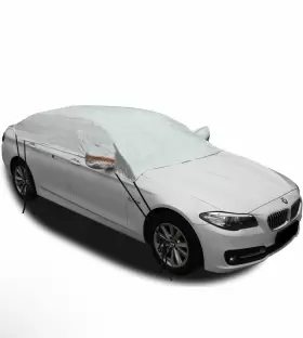 Yk-lbcy-52 Safe View Half Car Cover Top Sedan 3xl 185 Inch -205 Sliver