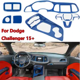 Bap2024ou1694 Savadicar 12pcs/set Center Console Interior Trims Dash Cover For Dodge Challenger 15 Blue