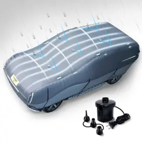 166198 Sewinfla 795602407813 Inflatable Hail Protector Car Cover Full Size Sedan Suv Inch