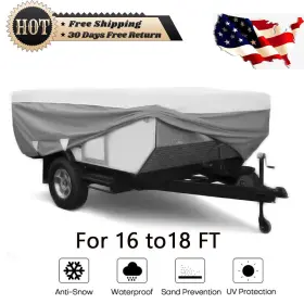Fl2342655at Silscvtt Folding Pop Up Trailer Rv Cover For 16 To18 Ft Grey Inch 17 18