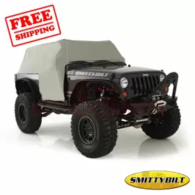 Smittybilt 743593027756 Cab Cover With Door Flaps Polypropylene Fits Jeep Wrangler 07-16
