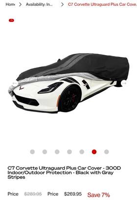 Sr Performance 1 27176010 Sr1 Ultraguard Plus C7 Corvette Car Cover