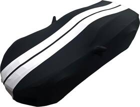 Sr1 Performance 37176431 C6 Corvette Indoor Car Cover Ultraguard Stretch Satin Black With Gray Stripes